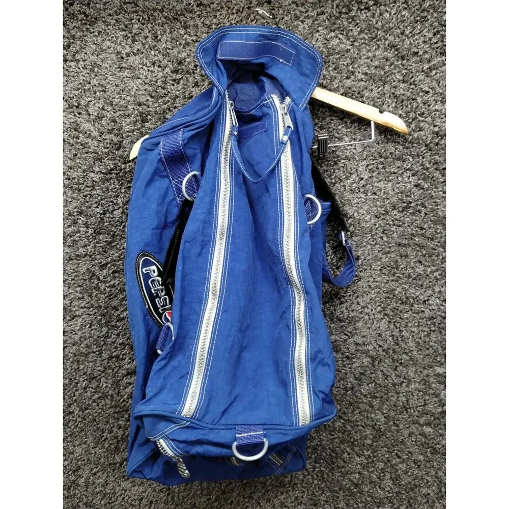 Vintage 1990s Pepsi Co Handled Large‎ Duffle Bag Blue Y2k Advertisement Gym